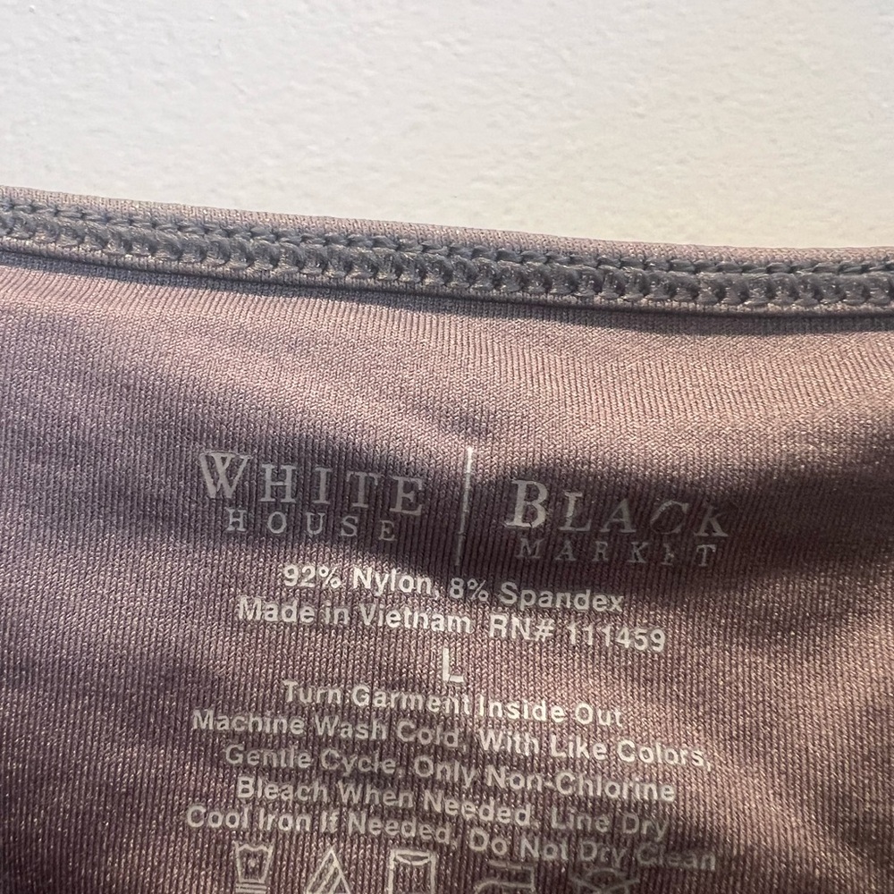 White House Black Market size large gray sparkling tank top - Picture 4 of 4